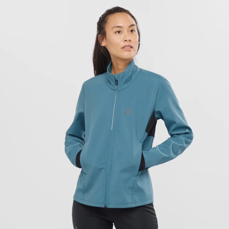 Salomon Agile Women\'s Shell Jackets Turquoise | CA 32V54
